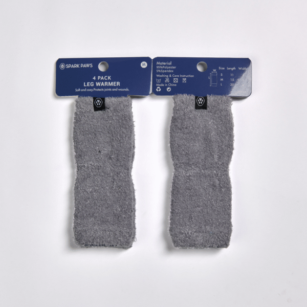 Stretchy Fleece Dog Leg Warmer Sleeves - Grey - Image 3