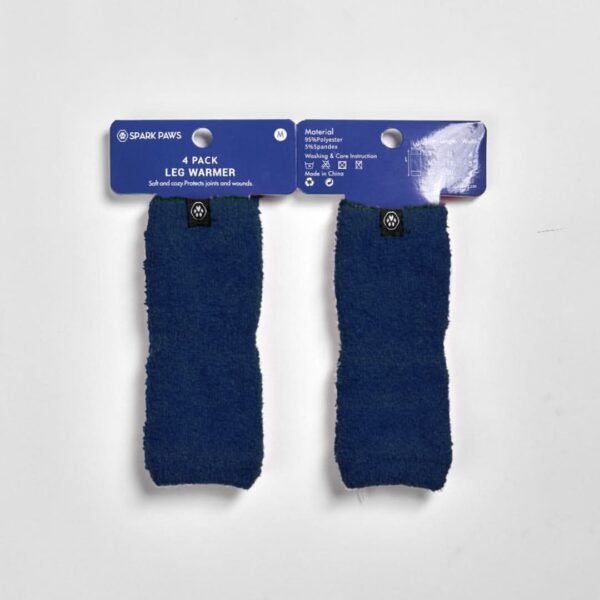 Stretchy Fleece Dog Leg Warmer Sleeves - Navy - Image 2