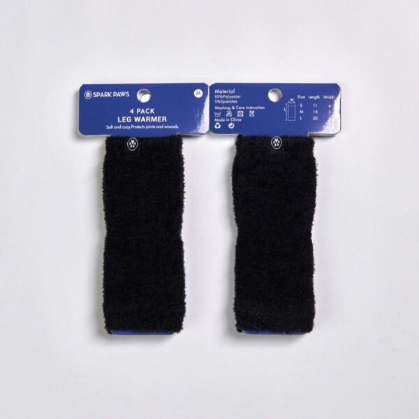 Stretchy Fleece Dog Leg Warmer Sleeves - Black - Image 2