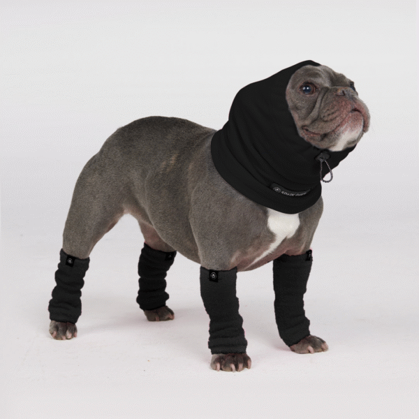 Stretchy Fleece Dog Leg Warmer Sleeves - Black - Image 3