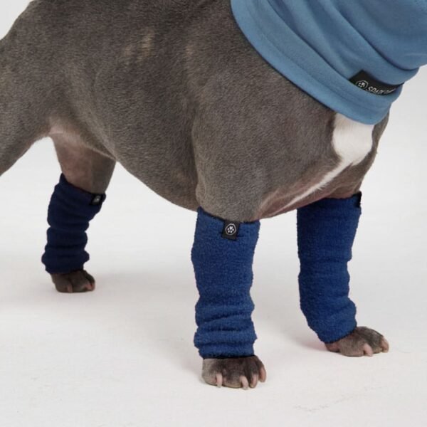 Stretchy Fleece Dog Leg Warmer Sleeves - Navy - Image 3
