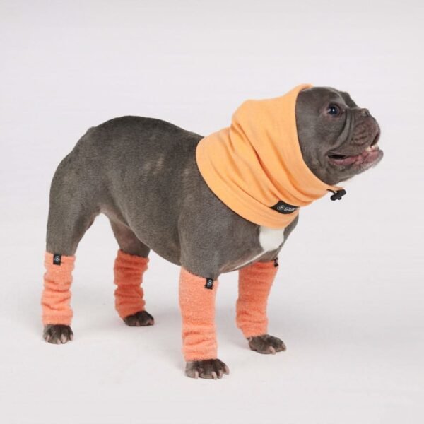 Stretchy Fleece Dog Leg Warmer Sleeves - Orange - Image 3