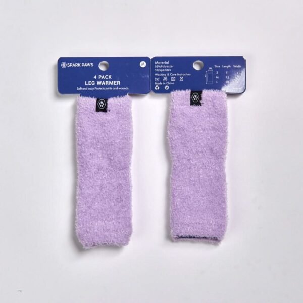 Stretchy Fleece Dog Leg Warmer Sleeves - Purple - Image 2