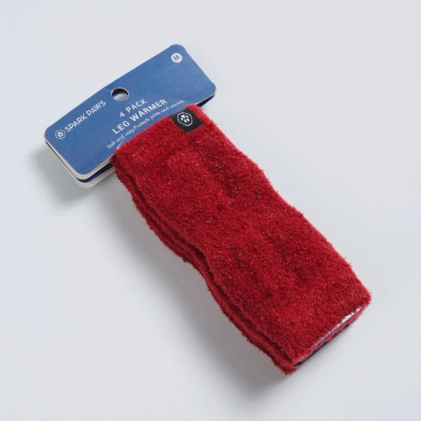 Stretchy Fleece Dog Leg Warmer Sleeves - Red - Image 2