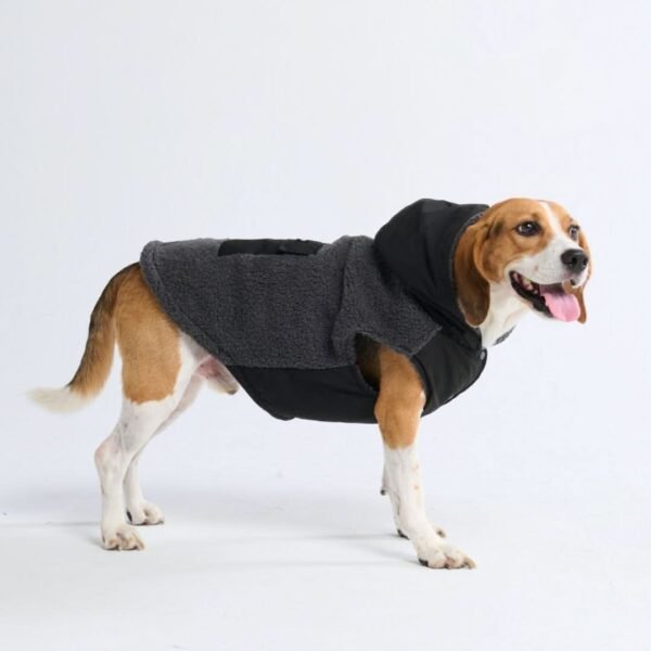 Reversible Sherpa Jacket - Grey and Black - Image 5