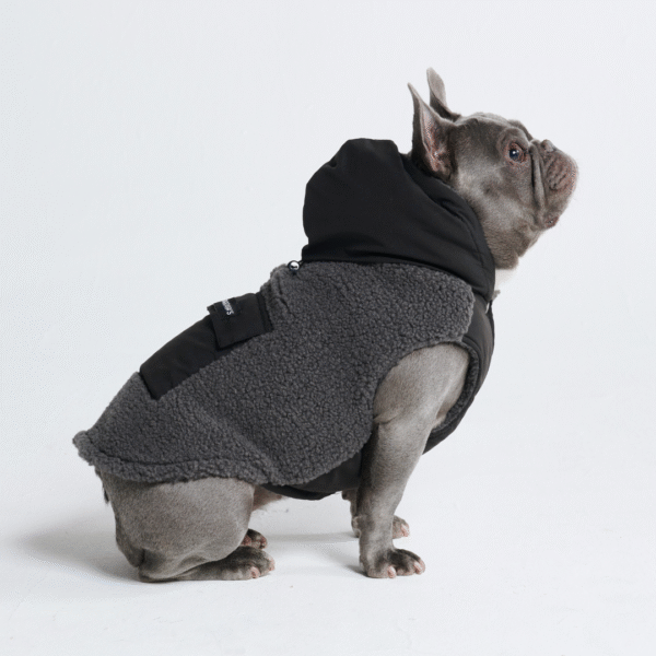 Reversible Sherpa Jacket - Grey and Black - Image 6