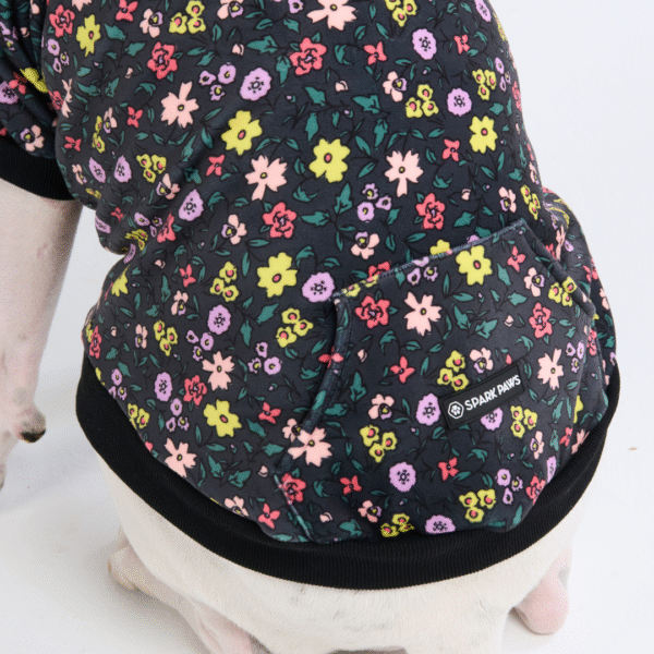 Vintage Flower Human Hoodie - Black - Image 5