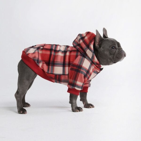 Red Plaid Dog Hoodie - Image 4