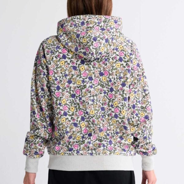 Vintage Flower Human Hoodie - Light Grey - Image 3