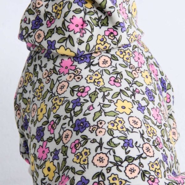 Vintage Flower Human Hoodie - Light Grey - Image 4