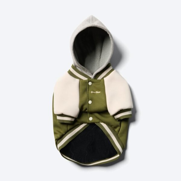 Dog Varsity Jacket - Olive - Image 3