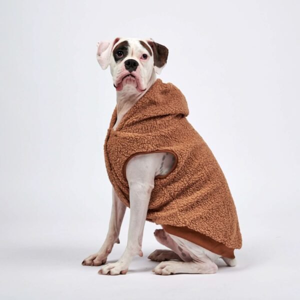 Teddy Sherpa Fleece Dog Jacket - Brown - Image 4