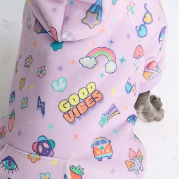Good Vibes Dog Hoodie - Purple - Image 4