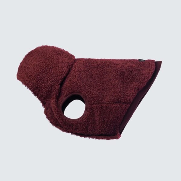 Teddy Sherpa Dog Jacket - Maroon - Image 2