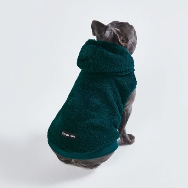 Teddy Sherpa Dog Jacket - Pine Green - Image 4