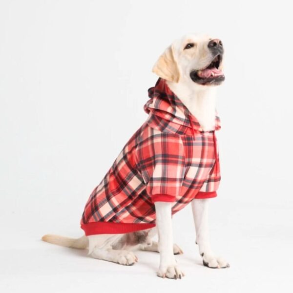 Red Plaid Dog Hoodie - Image 3