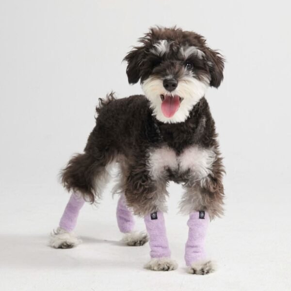 Stretchy Fleece Dog Leg Warmer Sleeves - Purple - Image 3