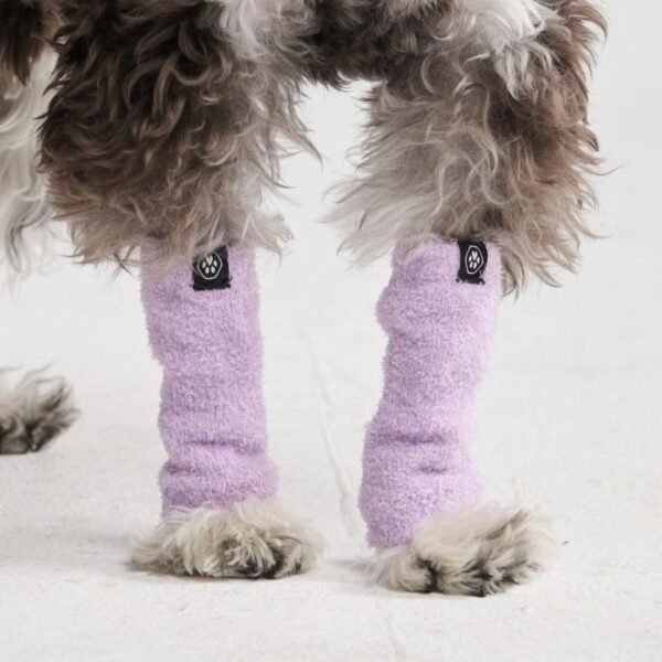 Stretchy Fleece Dog Leg Warmer Sleeves - Purple - Image 4