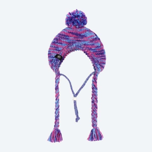 Knit Pom Pom Dog Beanie Hat - Purple & Lavender - Image 3