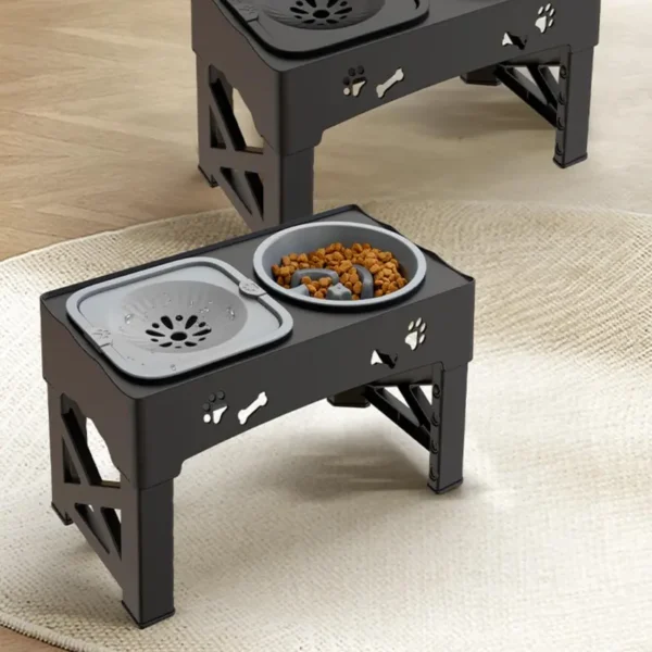 Elevated Pet Dog Bowls Slow Feeder,Adjustable Raised Dog Bowl,Food+Water Bowls - Image 2