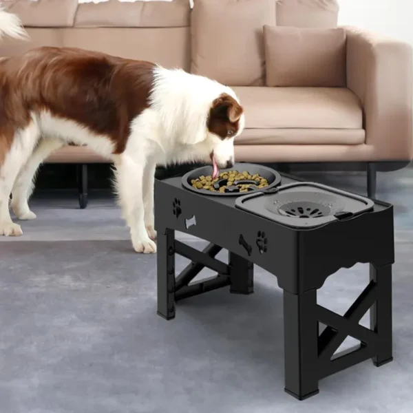 Elevated Pet Dog Bowls Slow Feeder,Adjustable Raised Dog Bowl,Food+Water Bowls - Image 4