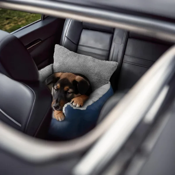 FurDreams Dog Car Seat – Plush & Cozy Pet Booster Seat for Small Dogs & Cats with Storage Pocket, Safety Leash, Waterproof Liner, and Non-Slip Base - Image 6