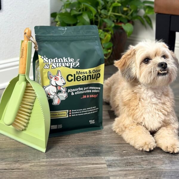 Sprinkle & Sweep Pet Accident Cleanup for all Hard Surface-4 Bag + Sweeper Kit (15oz Each) - Image 8