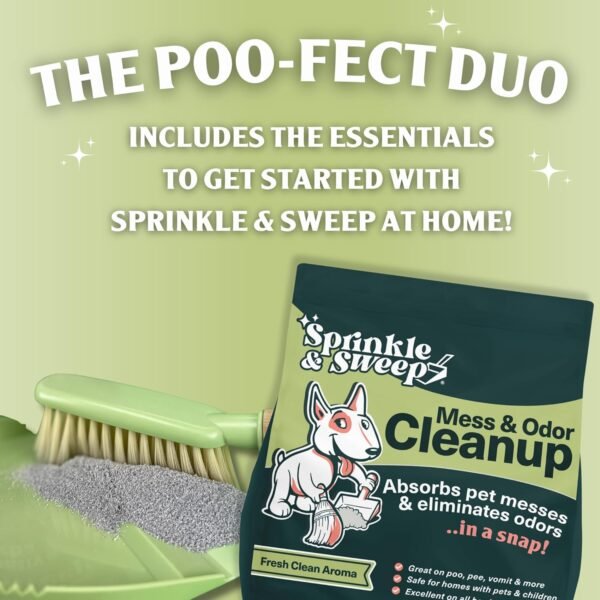 Sprinkle & Sweep Pet Accident Cleanup for all Hard Surface-4 Bag + Sweeper Kit (15oz Each) - Image 3