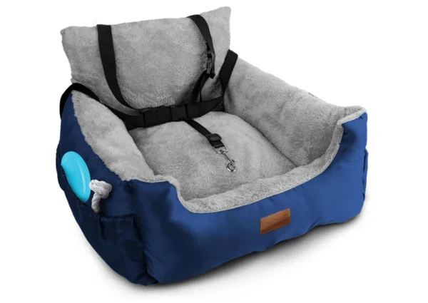 FurDreams Dog Car Seat – Plush & Cozy Pet Booster Seat for Small Dogs & Cats with Storage Pocket, Safety Leash, Waterproof Liner, and Non-Slip Base - Image 8