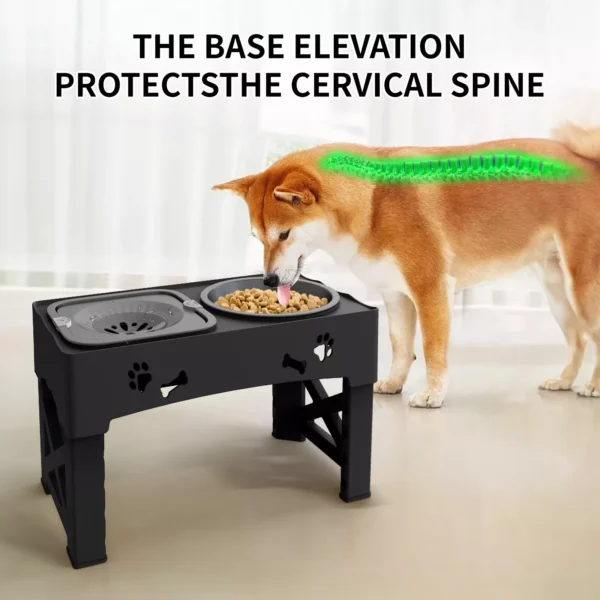 Elevated Pet Dog Bowls Slow Feeder,Adjustable Raised Dog Bowl,Food+Water Bowls - Image 4
